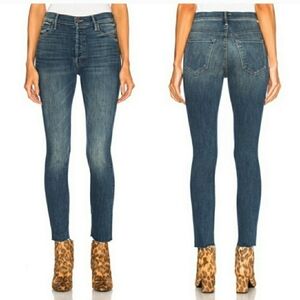 MOTHER The Stunner Ankle Fray Blue Jeans Denim Button Fly Size 27